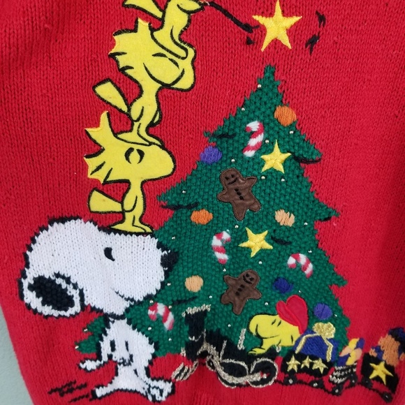 Vintage Red Charlie Brown Ugly X-MAS Sweater M - Picture 3 of 8